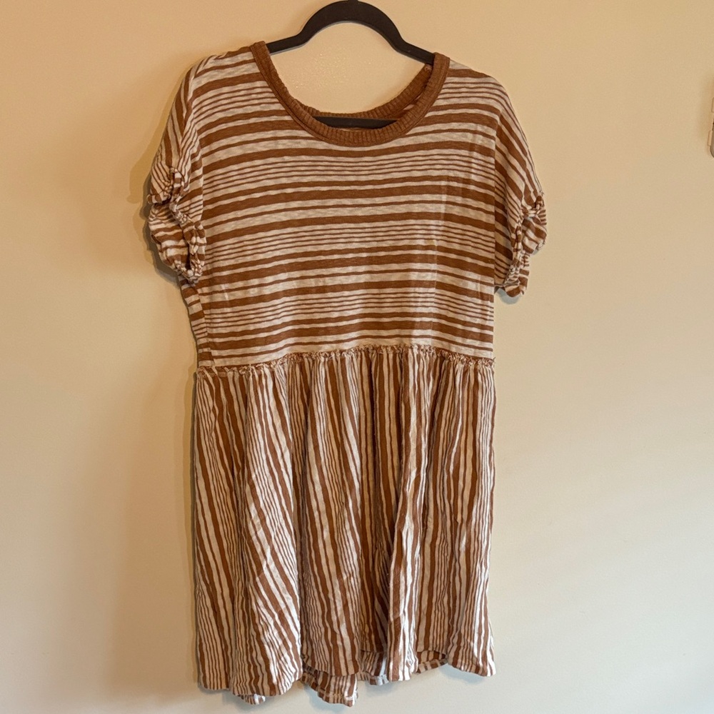 American Eagle Outfitters Brown and White Striped Dress